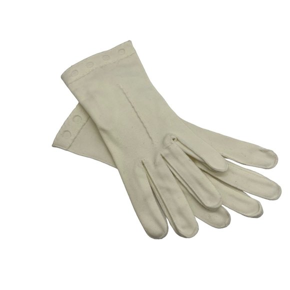 Vintage Womens Day Glove White Double Woven Size 6 1960s 8.5 in Long - Picture 1 of 5